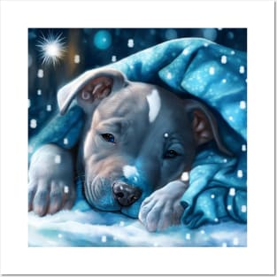 Sleepy Pit Bull Puppy Posters and Art